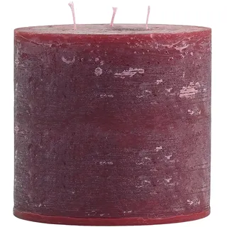 Chic Antique Macon rustikale Stumpenkerze versch.Farben und Größen Kerze Antik NEU Altarkerzen 100 % Paraffin lange Brenndauer (Dunkelrot, 15x15 cm)