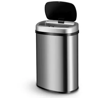 Juskys Automatik Mülleimer 50 l Silber