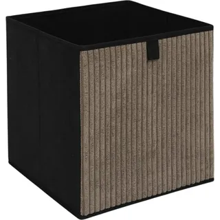 HowHomely | Aufbewahrungsbox - Regalbox - 30x30x30 cm - braun schwarz - Klappbox - Braun, Schwarz