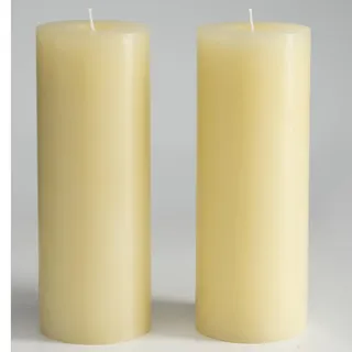 Memoward Stumpenkerzen Creme,Kerzen Groß 2er Set,Lange Brenndauer ca.100+ Std,Saubere Verbrennung,Unparfümiert,für Haushalt,Feiern und Gastronomie Deko (7.5 x 20 cm-2er, Creme)