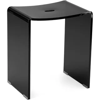 Navaris Duschhocker aus Acryl 43,5x37x28cm - Badhocker Badezimmer Stuhl - Sitzbank für Dusche und Badewanne - Hocker rutschfest modern schwarz