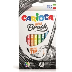 Carioca, Malstifte, Fasermaler Super Brush 10 Stück, Mehrfarbig (Multicolor, Mehrfarbig, 10 x)