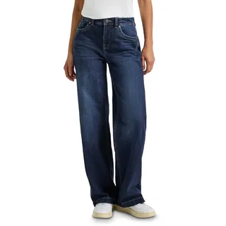 Street One Damen 3715674 Wide Leg Jeans, deep Indigo Soft Washed, 28 W/30 L