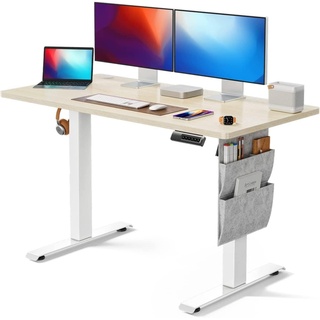 marsail Höhenverstellbarer Schreibtisch, Elektrischer Höhenverstellbarer Schreibtisch mit Storage Tasche, Stehpult für Home Office Computertisch Speicher Voreinstellung mit Kopfhörerhaken, 60 x 120 cm