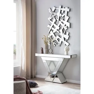 SalesFever Konsolentisch "Design Konsole für Ihren Eingangsbereich" verspiegelt, in edler Form und besonderer Optik, silber, verspiegelt, silber, silber