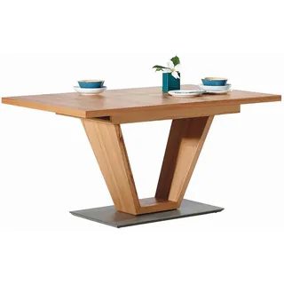 Moderano Esstisch , Buchefarben , Holz, Holzwerkstoff , Kernbuche , furniert , rechteckig , U-Form , 80x75x120(168) cm , Goldenes M , ausziehbar, in verschiedenen Größen erhältlich, in verschiedenen Holzdekoren erhältlich, Variantenauswahl , Holzmöbel, Holztische, Esstische Holz, Esstische furniert
