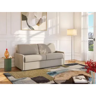 vente-unique Schlafsofa 4-Sitzer - Liegefläche: 160 cm - Matratzenhöhe: 22 cm mit Memory Schaum - Stoff - Beige - CALIFE