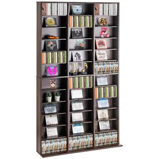 Vevor Medienaufbewahrungsschrank, verstellbarer DVD-Schrank, CD-Aufbewahrung für bis zu 1080 CDs, schützt und organisiert Musik-, Film-, Videospiel- oder Erinnerungsstücksammlungen - Espresso