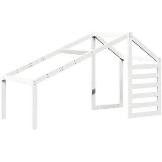 vidaXL Dach für Kinderbett, Kinderbettdach mit offener Seite, Kinderbetthimmel für Schlafzimmer, Bettdach Betthimmel, Weiß Massivholz Kiefer
