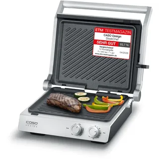 CASO Design SteakChef Kontaktgrill 2000 W silber