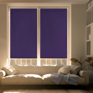 Blindecor Zeus | Verdunklungsrollo ohne bohren - Violett, 62 x 180 cm (BxH) | Stoffgröße 59 x 175 cm. Klemmfix thermorollo für fenster