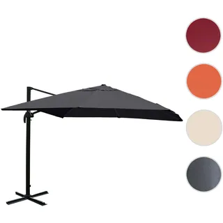 Gastronomie-Ampelschirm HWC-A96, 3,5x3,5m (Ø4,95m) Polyester/Alu 25kg ~ anthrazit ohne Ständer