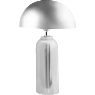 BELIANI Tischlampe Silber Metall 47 cm Hoch 1-Flammig Halbrunder Schirm Langes Kabel mit Schalter Moderne Tischleuchte Nachttischlampe Schlafzimmer - Silber