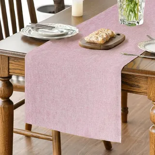 Artoid Mode Rosa Tischläufer, Abwaschbar Küche Esstisch Tisch Dekoration Drinnen Urlaub Party Dekor 40x240 cm