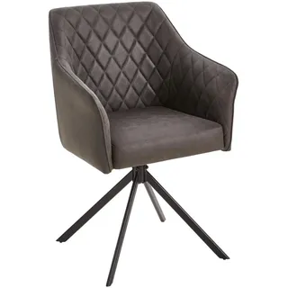 Livetastic Armlehnstuhl , Grau , Holz, Metall, Textil , Pappel , Sperrholz , Füllung: Schaumstoff , eckig , 60x91x56 cm , Sitzfläche 360° drehbar , Esszimmer, Stühle, Polsterstühle