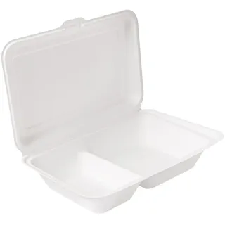 Muscheln, 2 Compart, Bionic, 940 ml, 25,5 x 16,5 x 7 cm, Weiß