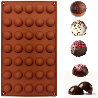 duoyif Schokoladenform Halbkugel Ø 2.5 cm 35 Löcher BPA-frei Halbkugel Silikonform Kugel Kuchenform kugel Backform Silikon Für Schokolade Praline Kekse Bonbons Kuchen Dekor Kugeln (Ø2.5cm 35Löcher)