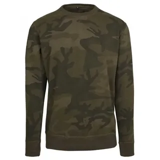 Build Your Brand Langarmshirt Herren Camo Crewneck T-Shirt - Lang geschnitten 3XL