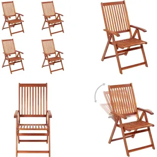 vidaXL Klappbare Gartenstühle 4 Stk. Massivholz Akazie - Gartenstuhl - Gartenstühle - Stuhl - Stühle - Braun