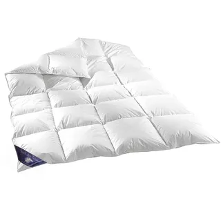 M&M Feather and Down Welt der Träume Daunendecke | 155x220 cm | Füllgewicht: 1100 Gramm | 90% Daunen | 100% Baumwolle | Daunenbettdecke 155x220 | Federdecke | kein Lebendrupf | Ganzjahresdecke