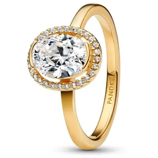 Pandora Damen-Ring Ovaler Funkelnder Heiligenschein Goldfarben, 50/15,9