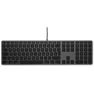 LMP USB numerische Tastatur (ISO) - KB-1243, 110 Tasten, 2X USB-Ports, Aluminium - Space Grau - Deutsches Layout