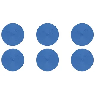 Excelsa Round Set mit 6 runden Tischsets, Kunststoff, PP, 36 cm, Blau