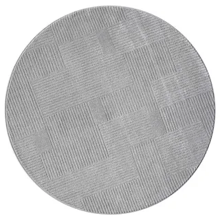 carpet city Kurzflor-Teppich Flair 177 Grau 160x160 cm , Textil , Gestreift , Rund , 160x160 cm , Oeko-Tex® Standard 100 , für Fußbodenheizung geeignet, pflegeleicht, strapazierfähig , Teppiche und Böden, Teppiche