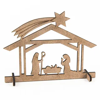 Logbuch-Verlag 9 Krippen Miniaturen Holz Tischkrippe kleine Krippenfiguren zum Verschenken Holzkrippe Geschenk Weihnachten