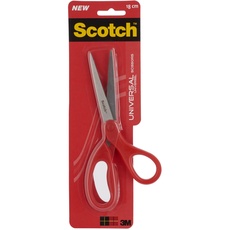 Scotch Universalschere, Roter Kunststoffgriff - 18 cm - Ideal für den Täglichen Gebrauch