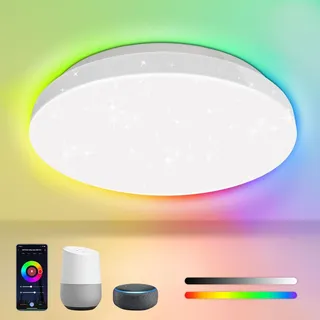 EXTRASTAR Smart LED Deckenleuchte Dimmbar, 2000LM Wlan Deckenlampe,Steuerbar via App, Kompatibel mit Alexa Google Home