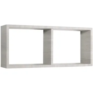 RECHTECKIGES WANDREGAL MIT 2 FÄCHERN FARBE EICHE GRAU MOD. MORGANA