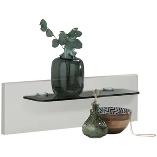 Dieter Knoll Nachtkommodenpaneel , Grau, Weiß , Glas, Holzwerkstoff , 40x20x12 cm , ISO 9001, Made in Germany , Schlafzimmer, Nachtkästchen