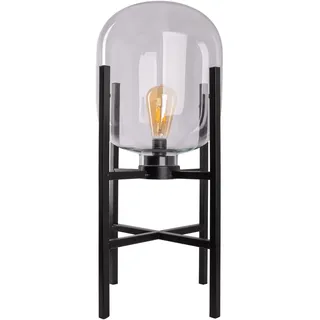 NÄVE Sockelleuchte Metall Ø 26 cm x 58 cm Akku schwarz/transparent