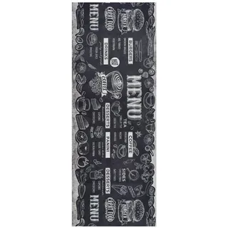 Atticgo Küchenläufer Mehrfarbig Ricci 52/200 cm , Schwarz, Grau , Textil , Kunstzeichnung , Rechteckig , 52x200 cm , waschbar, antistatisch, leicht zusammenrollbar, rutschfeste Unterfläche , Teppiche und Böden, Teppiche, Teppichläufer, Küchenteppiche