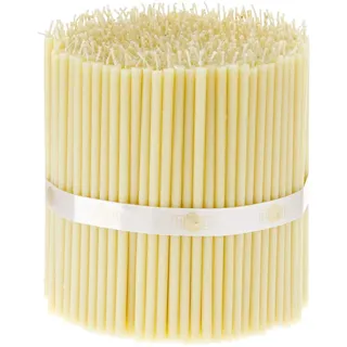 Danilovo 100 Stück Weiß Bienenwachs Kerzen - Orthodoxe Kerzen für Gebet, Rituals, Tischdeko Hochzeit - Ungiftig, Ruß - Tropffrei, Lang, Nachhaltige Produkte, N100, Höhe: 16 cm, Ø 5,7 mm