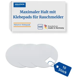 Hekatron Klebepads für Rauchmelder, Genius Plus, Genius Plus X 10er-Pack