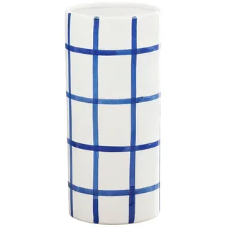 Ambia Home Vase , Blau, Weiß , Keramik , rund , 24 cm , zum Stellen, auch für frische Blumen geeignet , Dekoration, Vasen, Keramikvasen