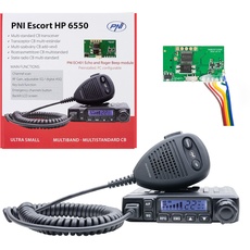 CB PNI Escort HP 6550 Radiosender mit installiertem PNI ECH01, Multistandard, 4 W, AM-FM, 12 V, ASQ, mit Echomodus, editierbarem Roger-Piep und einstellbarem Echo