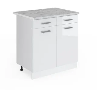 Vicco Schubladenschrank Küchenunterschrank R-Line 80 x 81,6 x 60 cm Weiß