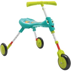 Scuttlebug 8555 3 Faltbares Rutsch-Dreirad für Kinder im Alter von 2-4 Jahren, Antennenlenker, Splodge Develop Balance und Koordination, XL Räder für super lustige Offroad-Abenteuer, grün und blau