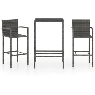 vidaXL Gartenbar-Set 3-tlg. Grau