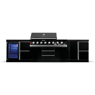 Goriller Outdoorküche Blackback M5 , Schwarz Hochglanz , Metall , 330x90x58 cm , Ce , Grills, Gasgriller