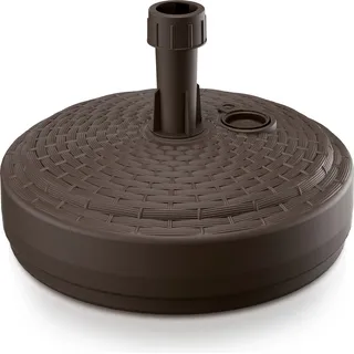 DEUBA® Sonnenschirmständer Poly Rattan Rund bis Ø 26 mm Mast Befüllbar Sonnenschirm Schirmständer Ständer Gartenschirm Balkon Terrasse Garten Braun - Braun