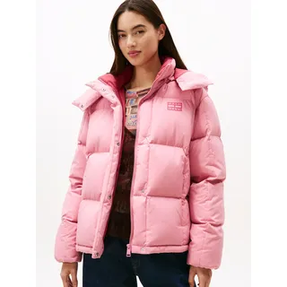 Steppjacke TOMMY JEANS "TJW ALASKA GRID DOWN JACKET EXT", Damen, Gr. L (40), pink (mystic pink), Web, Obermaterial: 100% Polyester, unifarben, regular fit, Jacken Steppjacke