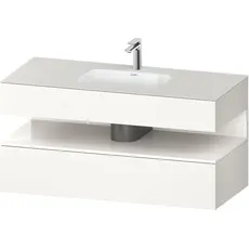 Duravit Qatego Einbauwaschtisch mit Konsolenwaschtischunterbau, 1200x550x600mm, Nische Weiß Hochglanz, QA4787022, Farbe: Weiß Supermatt/mit Nischenbeleuchtung