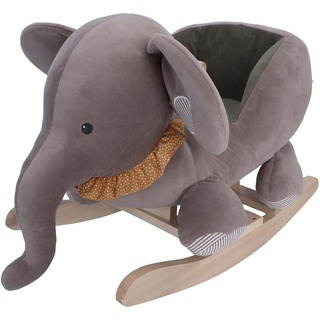 Sterntaler Baby Unisex Schaukeltier Baby Schaukeltier Plüsch Elefant Eddy - Schaukeltier Baby, Babyschaukeltier, Schaukelpferd - grau