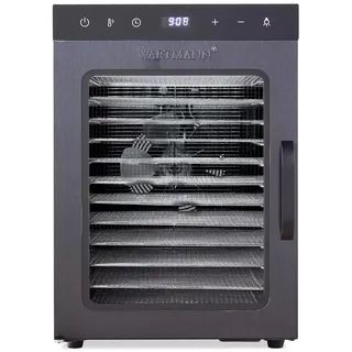 Wartmann WM-2512 Dörrautomat aus Edelstahl - Kompakter Dörrautomat mit 12 Dörrgittern aus BPA-freiem Edelstahl