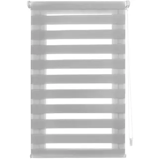 INTERBLIND | Tag- und Nachtrollo ohne Werkzeug - EasyFix-Rollo Größe 40 x 150 cm Breite x Höhe - Rollo ohne Bohren, Stoffgröße 37 x 145 cm, Grau