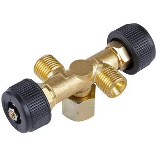 Rothenberger Industrial Doppel-Abzweig Ventil Propan/Butan ; Gasregler; Konstantregler; Regler; Betrieb von 2 Geräten mit nur einem Propan-Konstant-Regler ; 1500003364